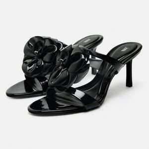 Zara NWT Floral High Heel Sandals